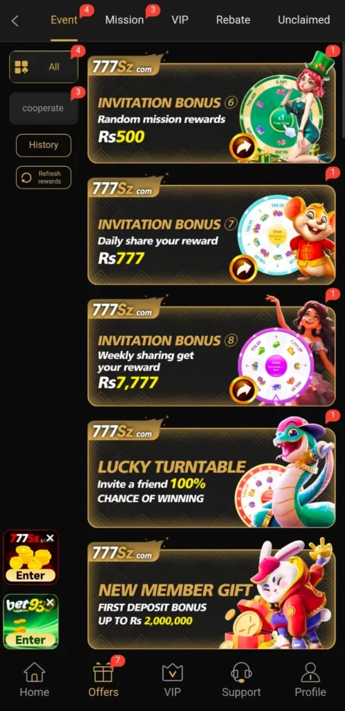 777SZ Game daily bonuses screenshot image