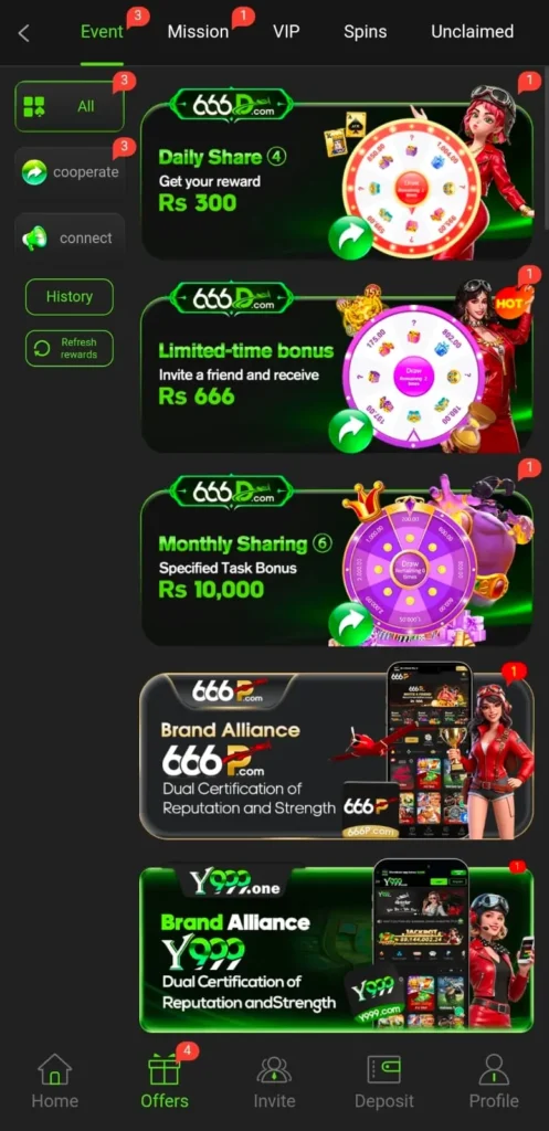666D Game daily bonuses and invite friends and earn real money screenshot