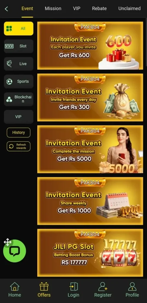 PAK804 Game daily bonuses and invite friends and earn real money screen shot
