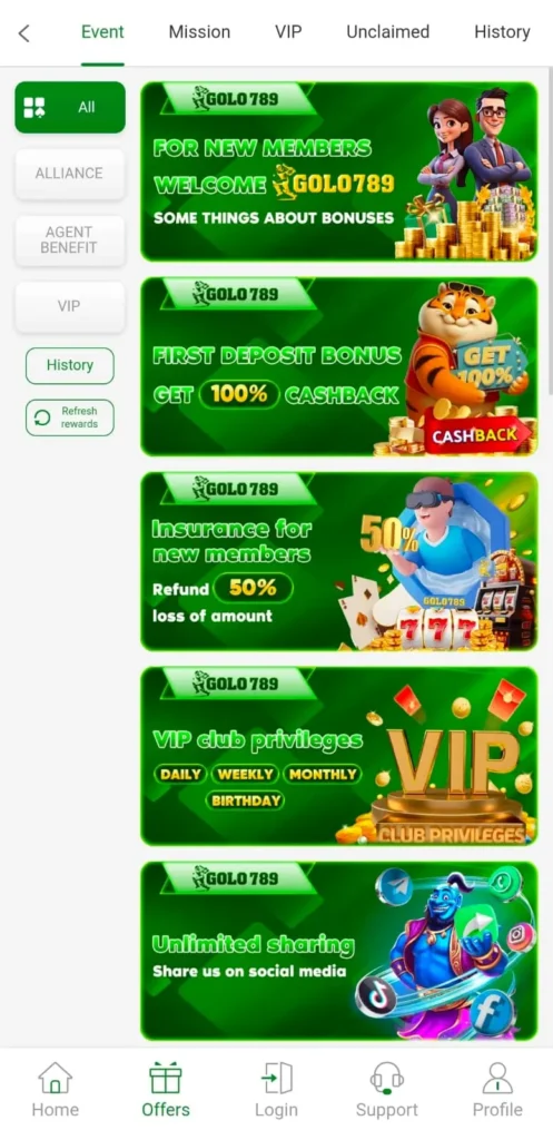 GOLO789 Game Welcome for new users screenshot image
