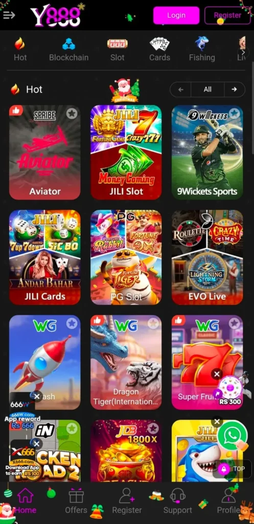 Y888 Game interface screenshot image